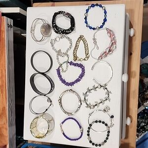 Bracelet lot:  18 wearable bracelets